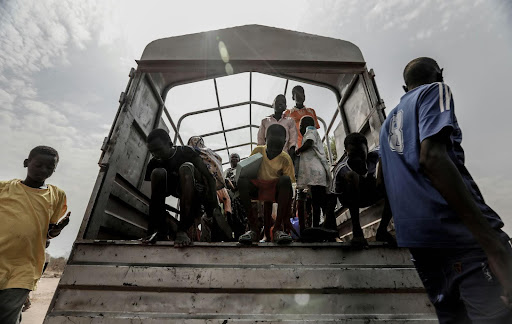 African children exiting a trailer to join a refugee camp. Africa is the continent with the highest number of displaced persons (Image is representational)